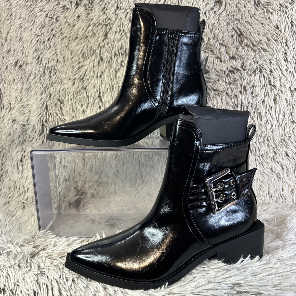 Wild Fable Giovanna Buckle Western Ankle Boots Snip Toe Punk Moto‎ Goth Size 7